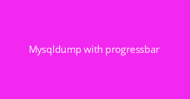 Mysqldump with progressbar