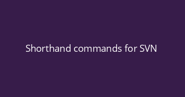 Shorthand commands for SVN